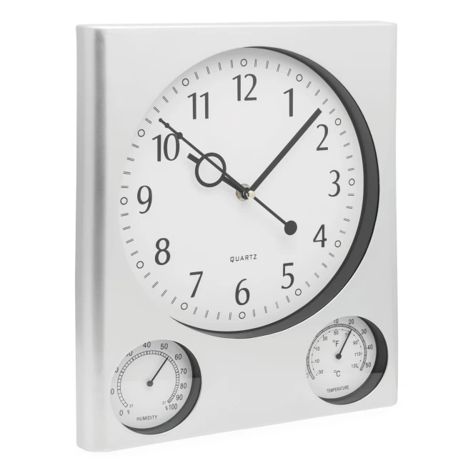 Prostokątny zegar ścienny SATURN z naniesieniem logo Zdjęcie