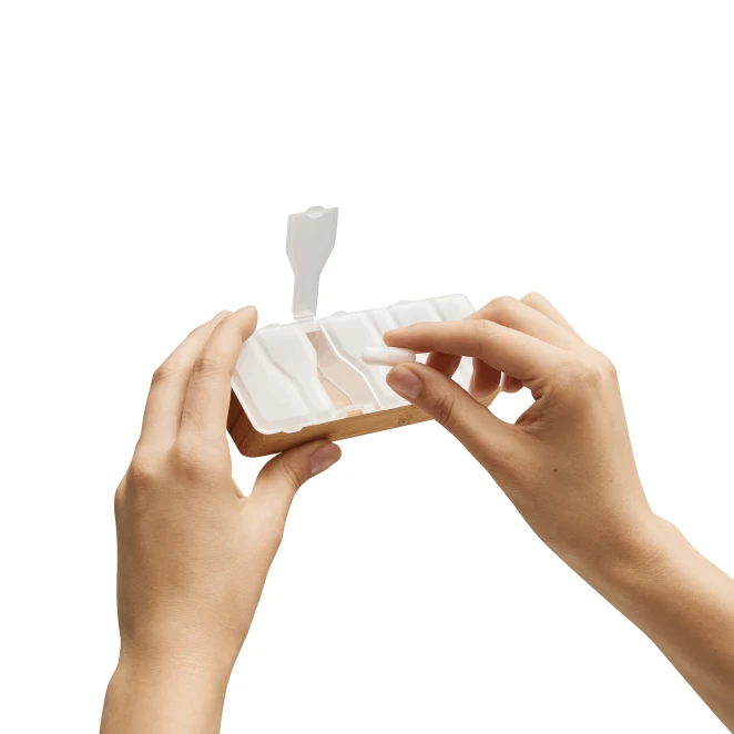 Bambusowe pudełko na tabletki SORTED. z logo firmy Zdjęcie 7