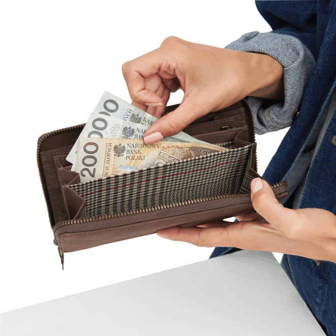 Portmonetka ze skóry naturalnej LADY z nadrukiem logo Zdjęcie 7