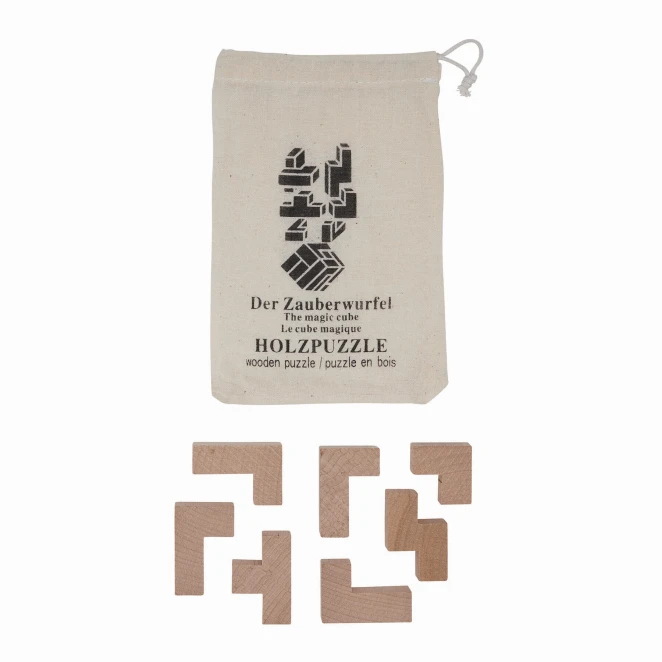Trójwymiarowe puzzle drewniane CRAZY CUBE z nadrukiem logo Zdjęcie 2