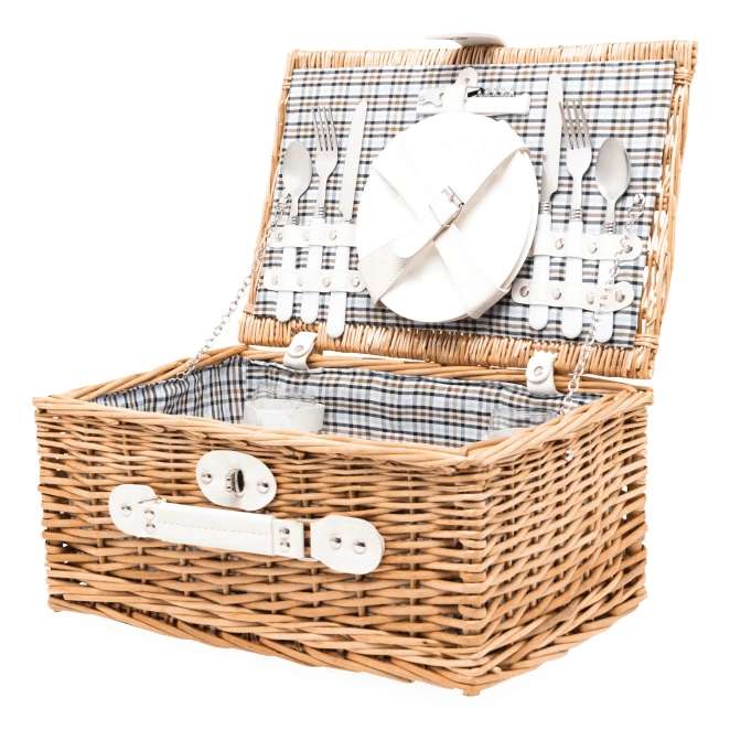 Wiklinowy koszyk piknikowy KINGS PARK do nałożenia logo Zdjęcie