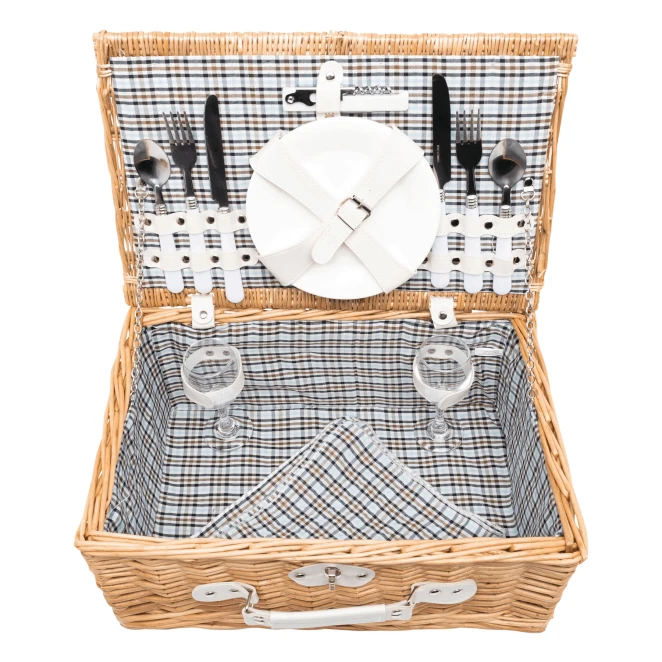 Wiklinowy koszyk piknikowy KINGS PARK do nałożenia logo Zdjęcie 3