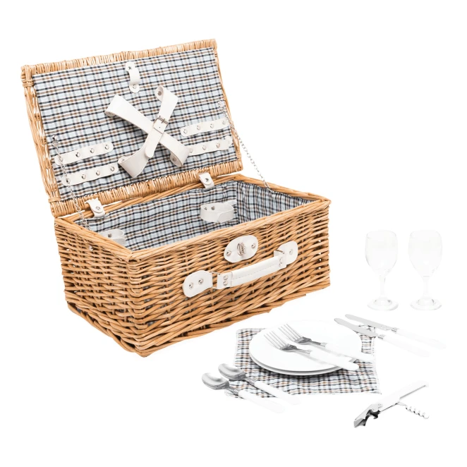 Wiklinowy koszyk piknikowy KINGS PARK do nałożenia logo Zdjęcie 5