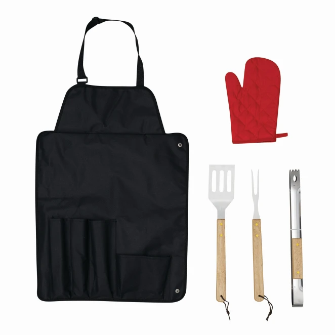 Fartuch grillowy z zestawem przyborów GREAT BBQ z logo firmy Zdjęcie 3