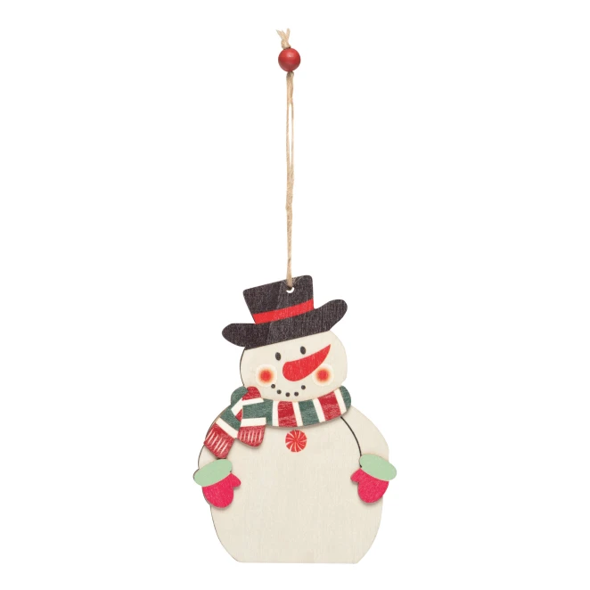 Zawieszka na prezent i choinkę WOODEN SNOWI z naniesieniem logo Zdjęcie