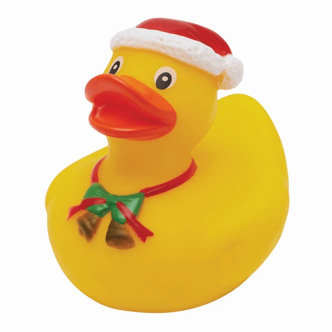 Świąteczna gumowa kaczka BENEDIKT z nadrukiem logo Zdjęcie