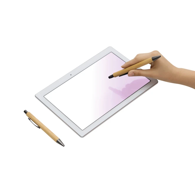 Zestaw do pisania DOUBLE BAMBOO REVISED. z logo firmy Zdjęcie