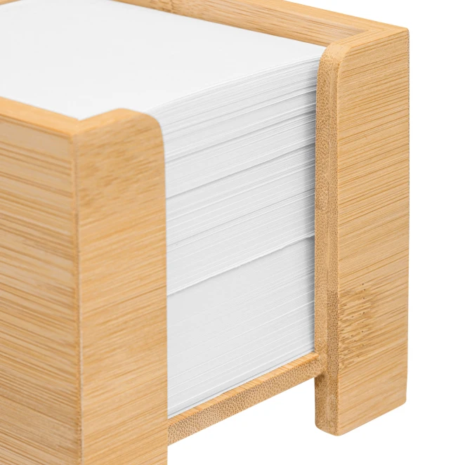 Pudełko na karteczki NEVER FORGET BAMBOO z nadrukiem logo Zdjęcie 5