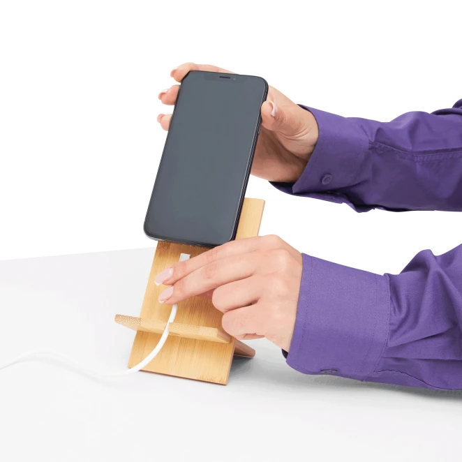 Stojak na smartfon BAMBOO CHAIR z logo firmy Zdjęcie 7