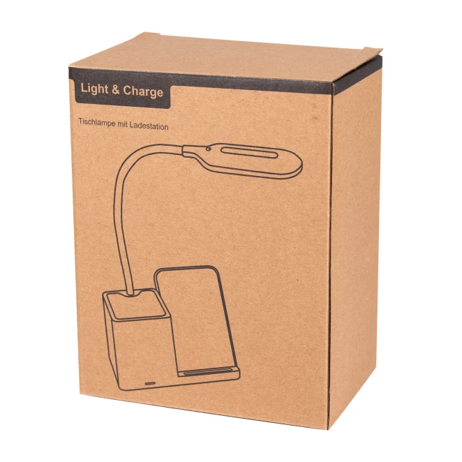 Lampa biurkowa ze stacją ładującą LIGHT & CHARGE do nałożenia logo Zdjęcie