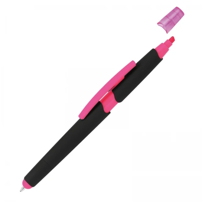 Długopis plastikowy z zakreślaczem touch pen z logo firmy Zdjęcie 6