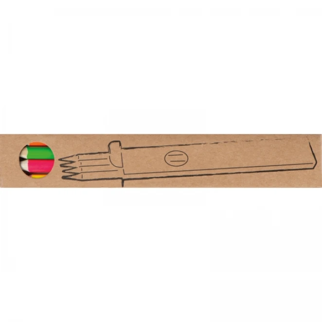 Kredki drewniane 4 kolory neonowe do nałożenia logo Zdjęcie 4