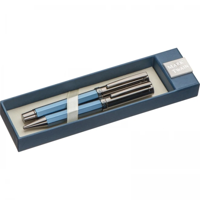 Zestaw piśmienny długopis i pióro kulkowe Mark Twain z nadrukiem na zamówienie Zdjęcie 4