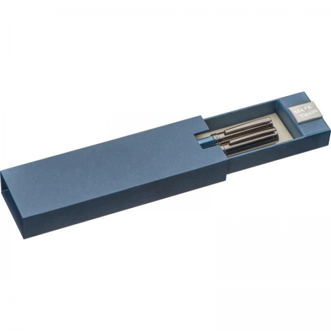 Zestaw piśmienny długopis i pióro kulkowe Mark Twain z nadrukiem na zamówienie Zdjęcie 5