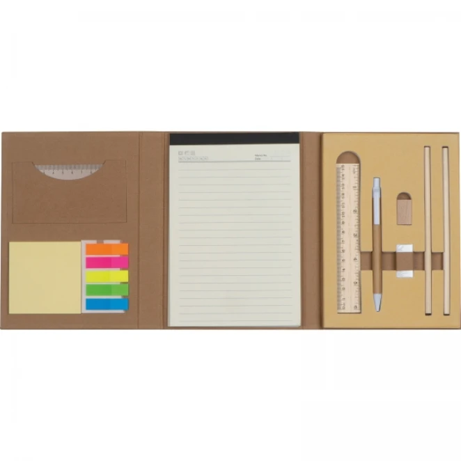 Folder z notatnikiem w linie i przyborami do pisania do nałożenia logo Zdjęcie 7