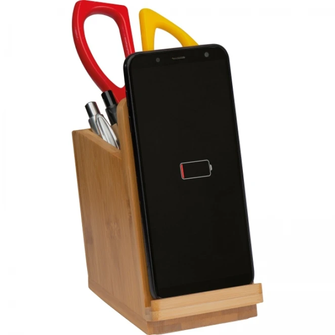 Stojak na telefon z ładowarką indukcyjną z logo firmy Zdjęcie 2