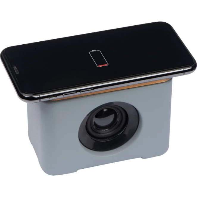 Głośnik bluetooth z ładowarką indukcyjną z logo Zdjęcie 2