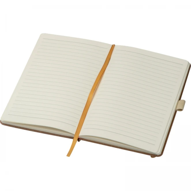 Notatnik A5 w linie ze skóry z recyklingu 14 × 21 cm z logo firmy Zdjęcie 3