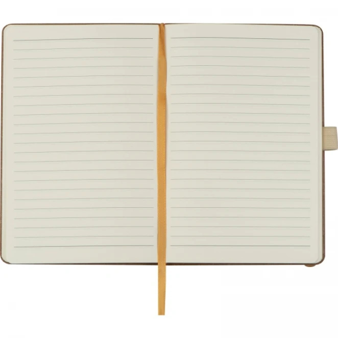 Notatnik A5 w linie ze skóry z recyklingu 14 × 21 cm z logo firmy Zdjęcie 6