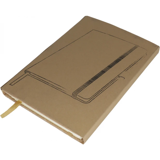 Notatnik A5 w linie ze skóry z recyklingu 14 × 21 cm z logo firmy Zdjęcie 7