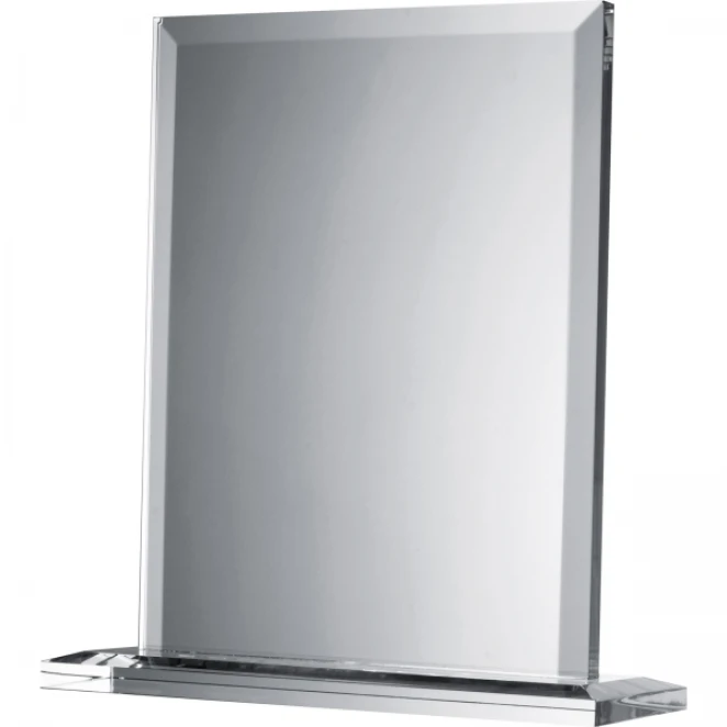 Szklany blok z podstawką z nadrukiem logo Zdjęcie