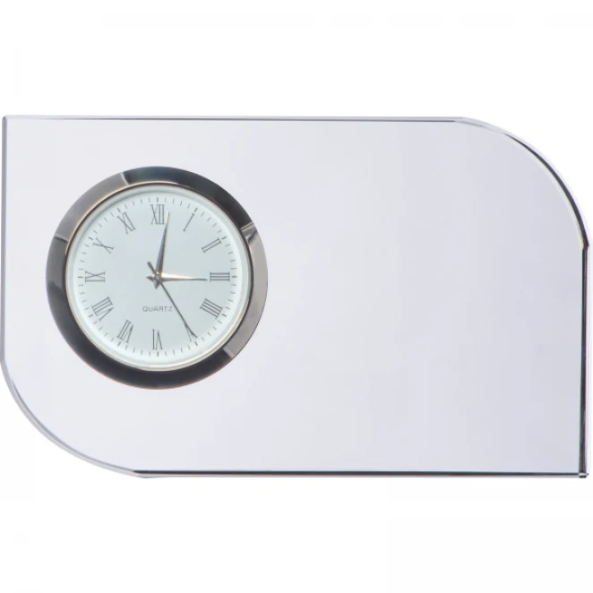 Szklany blok z zegarem z nadrukiem logo Zdjęcie 5