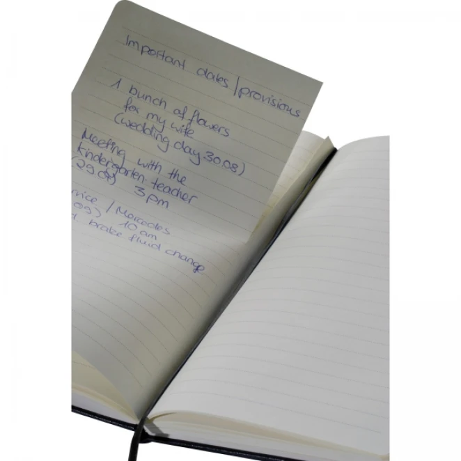 Notatnik A5 w linie imitacja skóry 13,9 x 21 cm z nadrukiem logo Zdjęcie 4