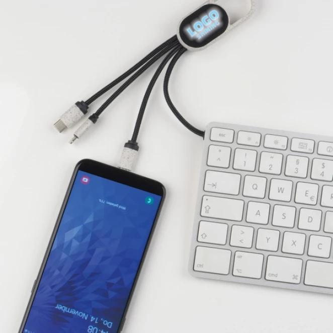 Kabel do ładowania 3w1 z logo firmy Zdjęcie 3