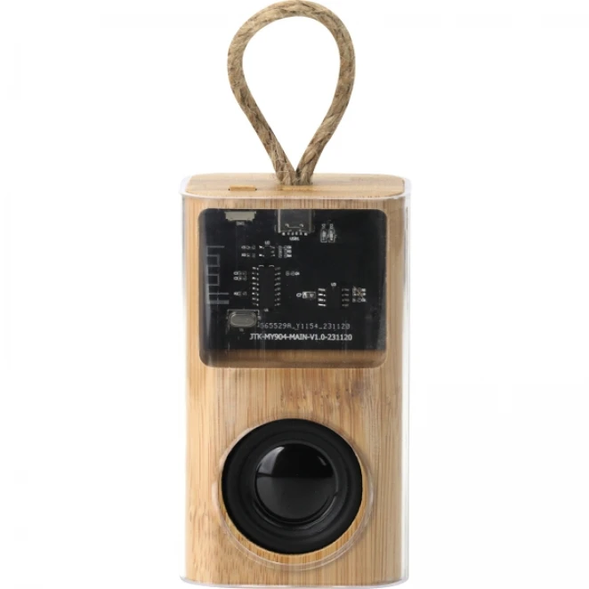 Głośnik bluetooth transparentny z logo firmy Zdjęcie