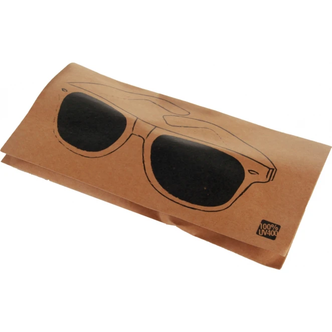 Okulary przeciwsłoneczne w czarnej oprawie UV400 z nadrukiem logo Zdjęcie 7