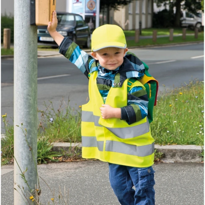 Czapka z daszkiem dla dzieci odblaskowa 6 paneli do naniesienia logo Zdjęcie 5