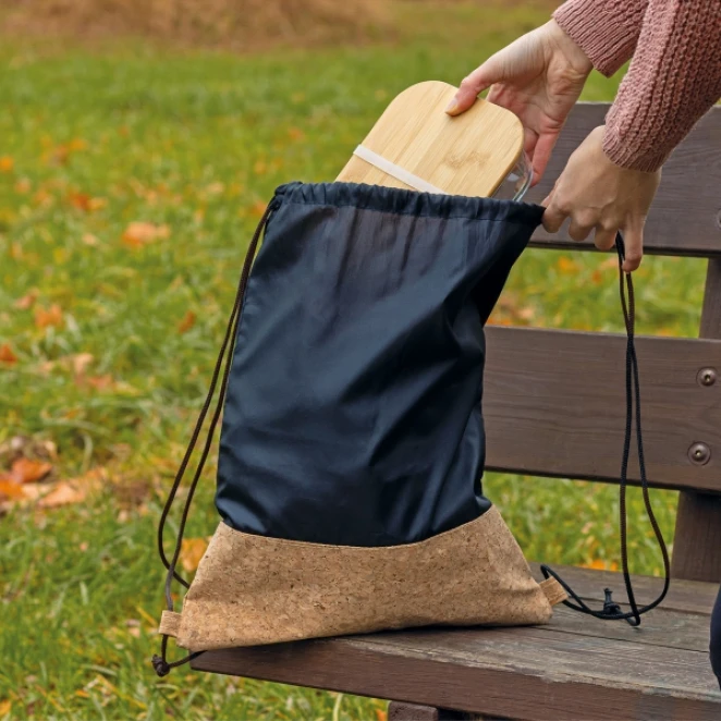 Worek z korkowym dnem 210D z naniesieniem logo Zdjęcie 3