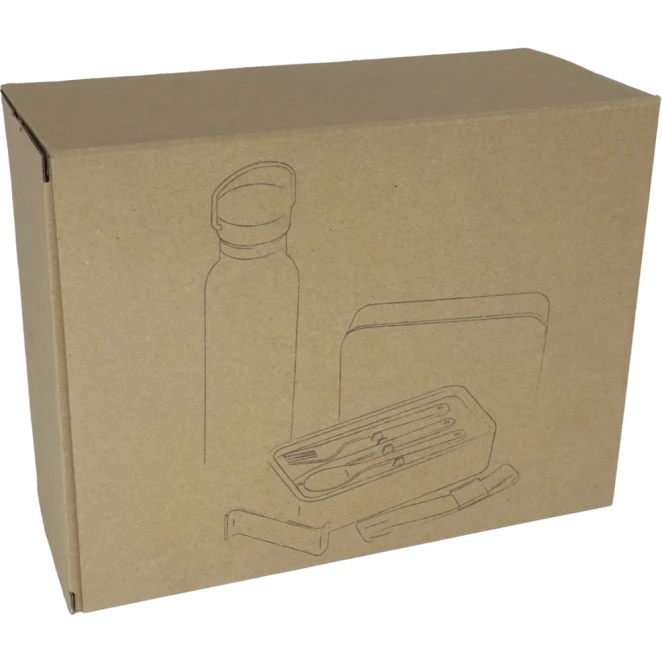 Zestaw lunch box ze sztućcami i butelka termiczna 500 ml z logo Zdjęcie 9