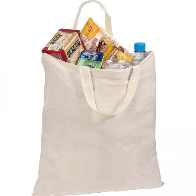 Torba bawełniana REBECA z krótkimi uszami 140 g/m2 do drukowania logo Zdjęcie