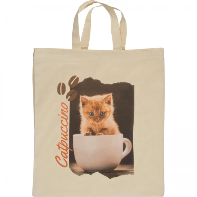 Torba bawełniana REBECA z krótkimi uszami 140 g/m2 do drukowania logo Zdjęcie 3