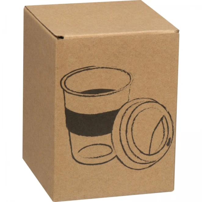 Kubek szklany z pokrywką 300 ml do naniesienia logo Zdjęcie 5