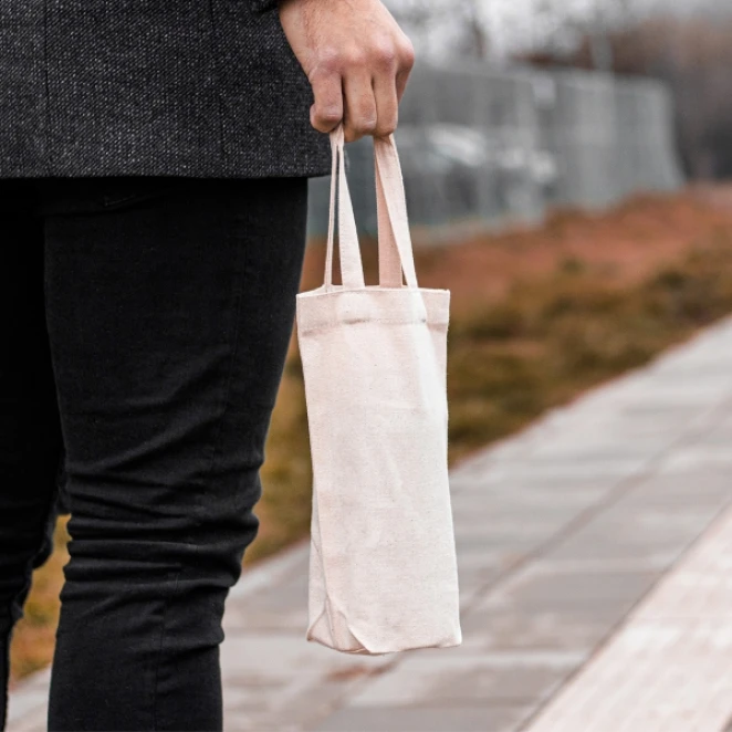 Torba bawełniana na wino 220 g/m2 z naniesieniem logo Zdjęcie 3