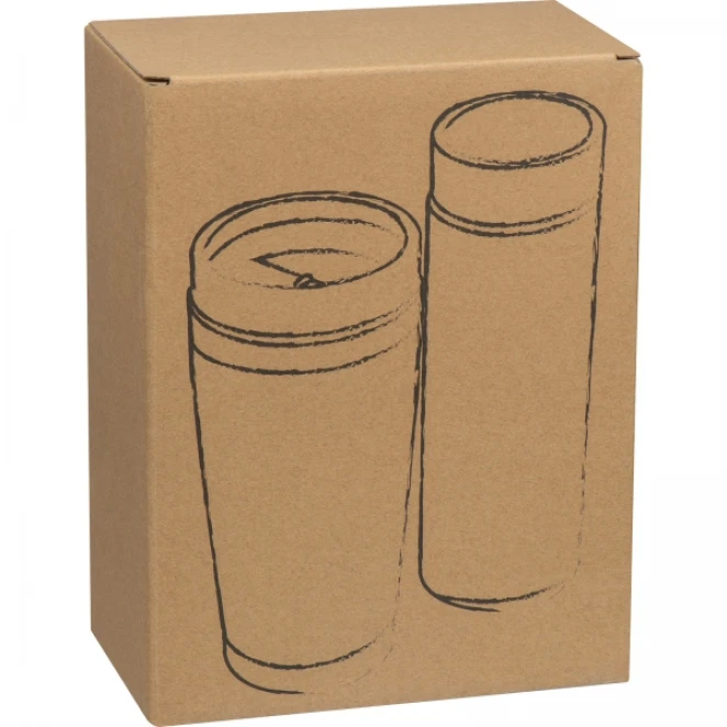 Zestaw kubek termiczny 360 ml i butelka termiczna 450 ml z logo firmy Zdjęcie 4