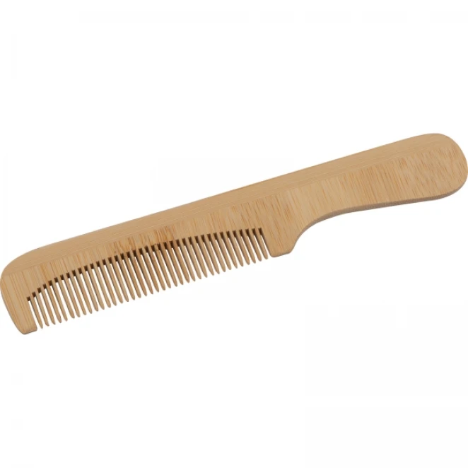 Grzebień do włosów bambusowy z logo firmy Zdjęcie