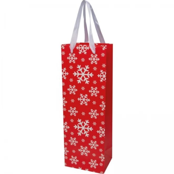 Torebka prezentowa na wino XMAS z logo Zdjęcie