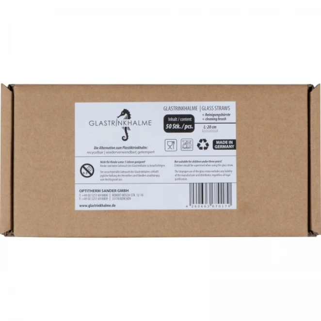 Słomka do napojów szklana 20 cm z nadrukiem logo Zdjęcie 6