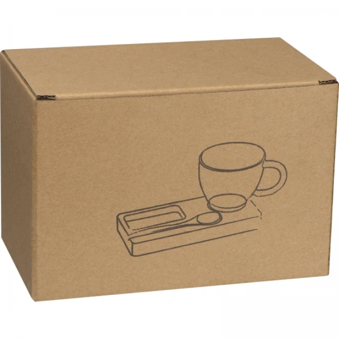 Taca z łyżeczką i szklanym kubkiem 150 ml do nałożenia logo Zdjęcie 5