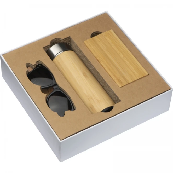 Zestaw butelka 350 ml, okulary, power bank 8000 mAh z naniesieniem logo Zdjęcie 4