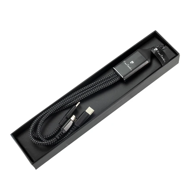 Kabel do ładowania 3w1 z podświetlanym logo Pierre Cardin z nadrukiem logo Zdjęcie
