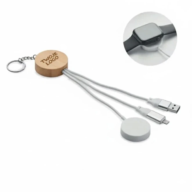 Brelok z kablem 4 w 1 60W BULE do drukowania logo Zdjęcie