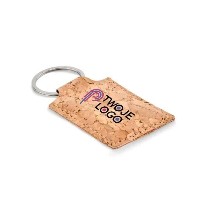 Prostokątny brelok z korka CONCON z nadrukiem logo Zdjęcie