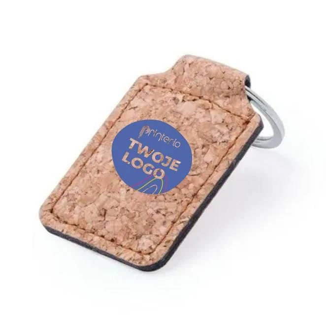Korkowy brelok do kluczy z nadrukiem logo Zdjęcie