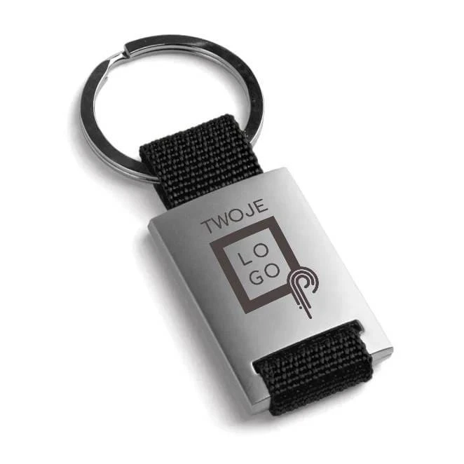 GRIPITCH. Brelok do kluczy wykonany z metalu i taśmy do drukowania logo Zdjęcie
