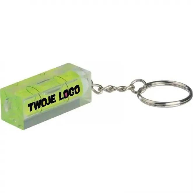 Brelok z poziomicą z logo firmy Zdjęcie