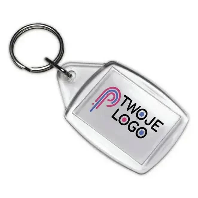 Brelok do kluczy z miejscem na karteczkę z logo z nadrukiem na zamówienie Zdjęcie